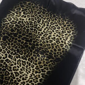 Leopar vual İpek Şal -siyah