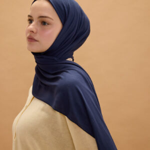 Bambu Penye Şal-Lacivert