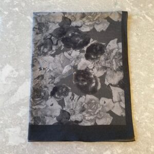 Boheme Modal Viskon Pamuk İpek Şal-Siyah/Gri