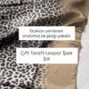 Leopar çift taraflı ipek Şal -Camel