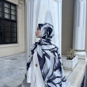 Marble Noir Pamuk Soft Şal-Siyah