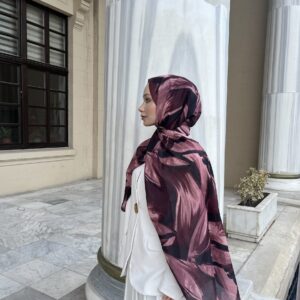 Marble Noir Pamuk Soft Şal-Mürdüm