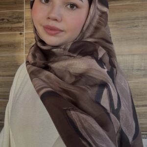 Marble Noir Pamuk Soft Şal-Kahverengi